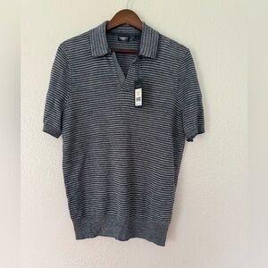 New Faherty Men’s SS Linen Sweater  Polo Shirt Size: Large
